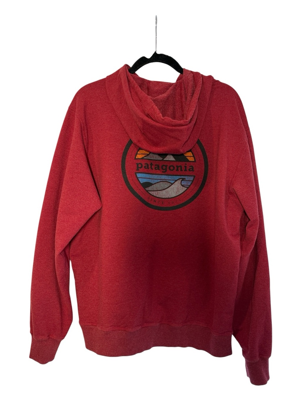 Patagonia Maroon Pullover Hoodie with Chest Patch size Large - Picture 2 of 16